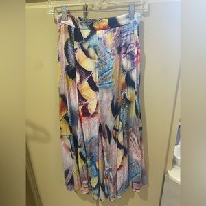 Anthropologie silk midi skirt size 0